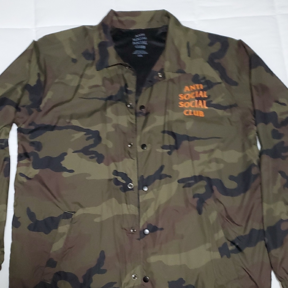 Anti Social Social Club Green and Black Camouflage Jacket